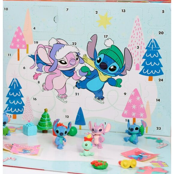 Disney Stitch Christmas Advent Calendar 12 Mini Exclusive Figures 24 Pieces - Picture 2 of 9